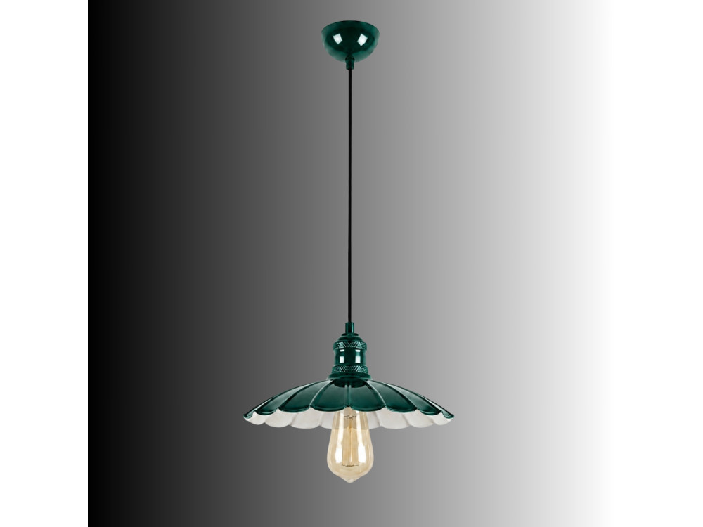 Metalen hanglamp "Volan" - 25 x 25 cm - Donkergroen