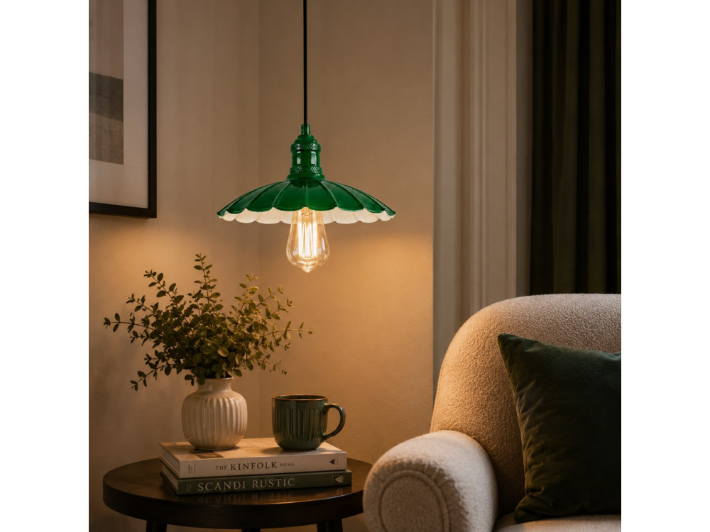 Metalen hanglamp "Volan" - 25 x 25 cm - Lichtgroen