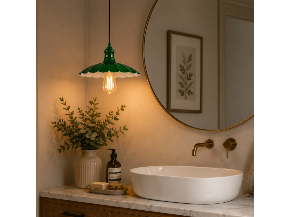 Metalen hanglamp "Volan" - 25 x 25 cm - Lichtgroen