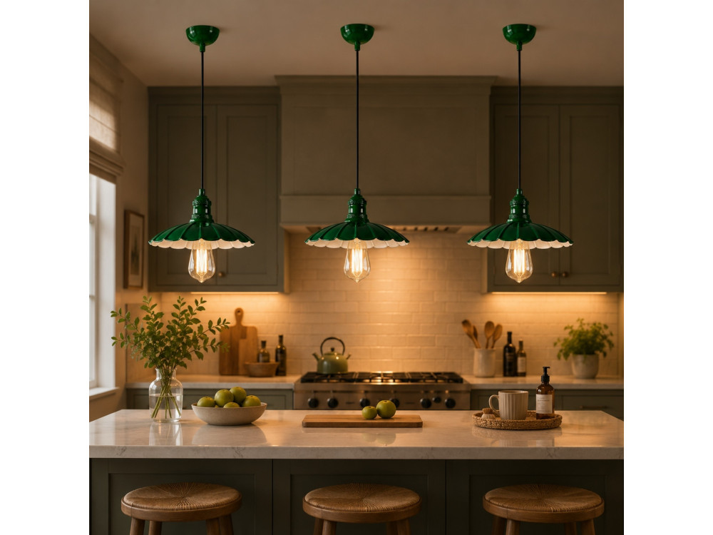 Metalen hanglamp "Volan" - 25 x 25 cm - Lichtgroen