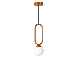 Metalen hanglamp "Loop" - 15 x 15 cm - Bruin