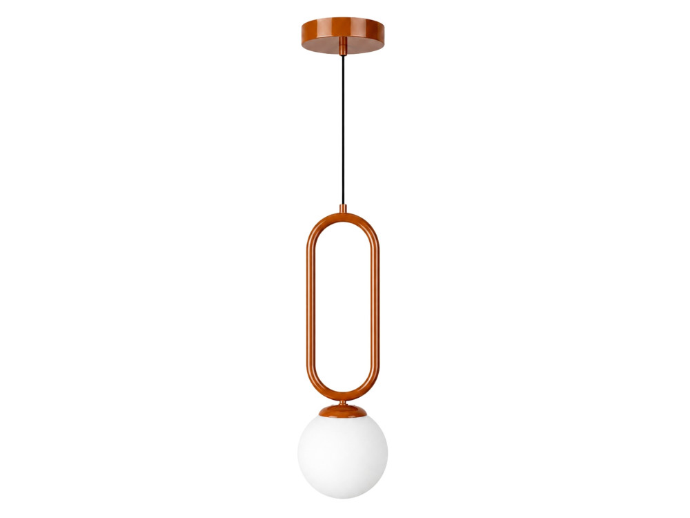 Metalen hanglamp "Loop" - 15 x 15 cm - Bruin
