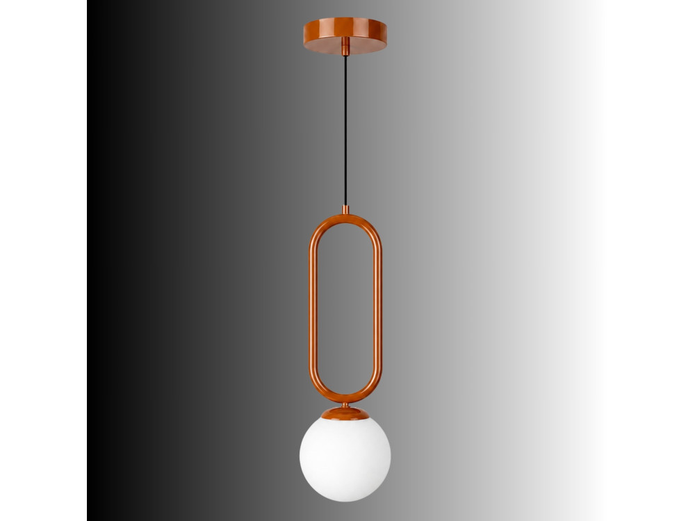 Metalen hanglamp "Loop" - 15 x 15 cm - Bruin