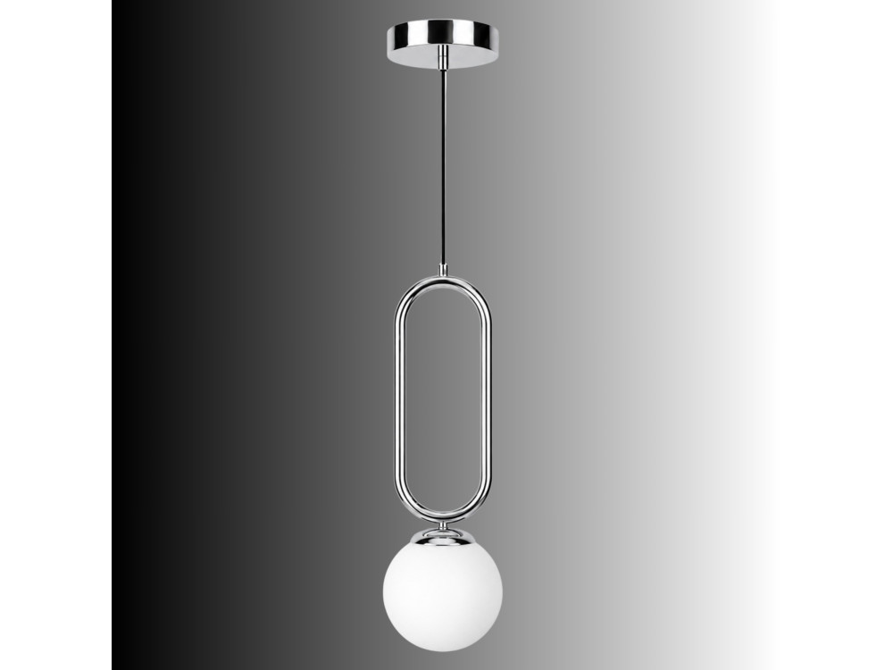 Metalen hanglamp "Loop" - 15 x 15 cm - Chroom