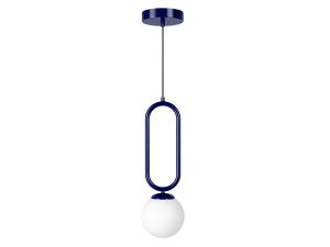 Metalen hanglamp "Loop" - 15 x 15 cm - Marineblauw