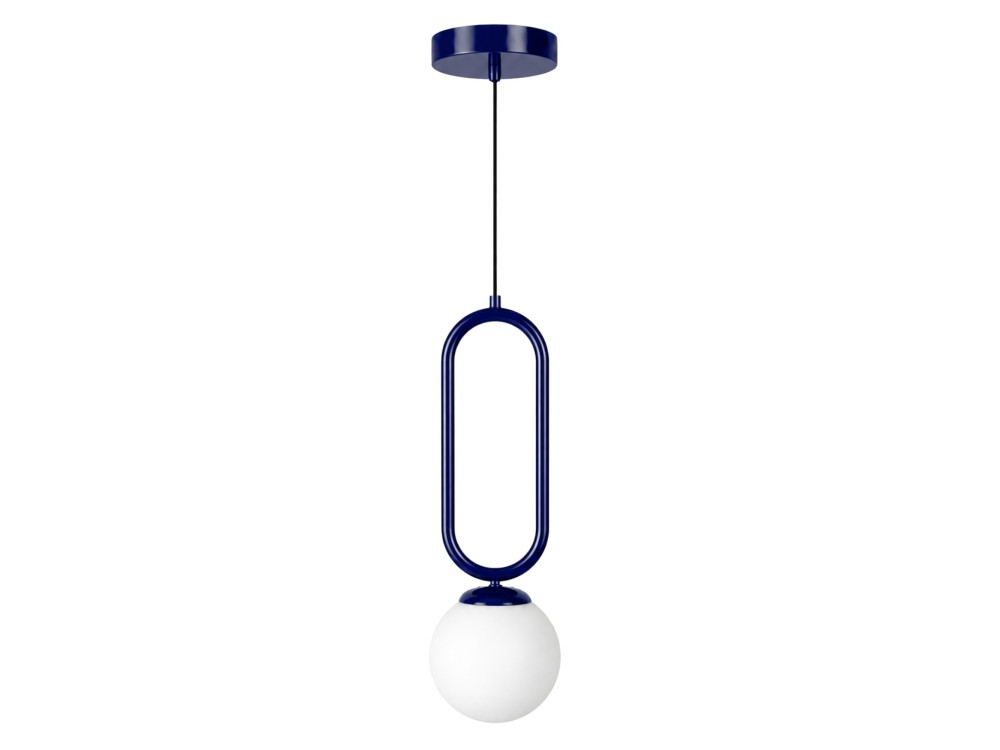 Metalen hanglamp "Loop" - 15 x 15 cm - Marineblauw