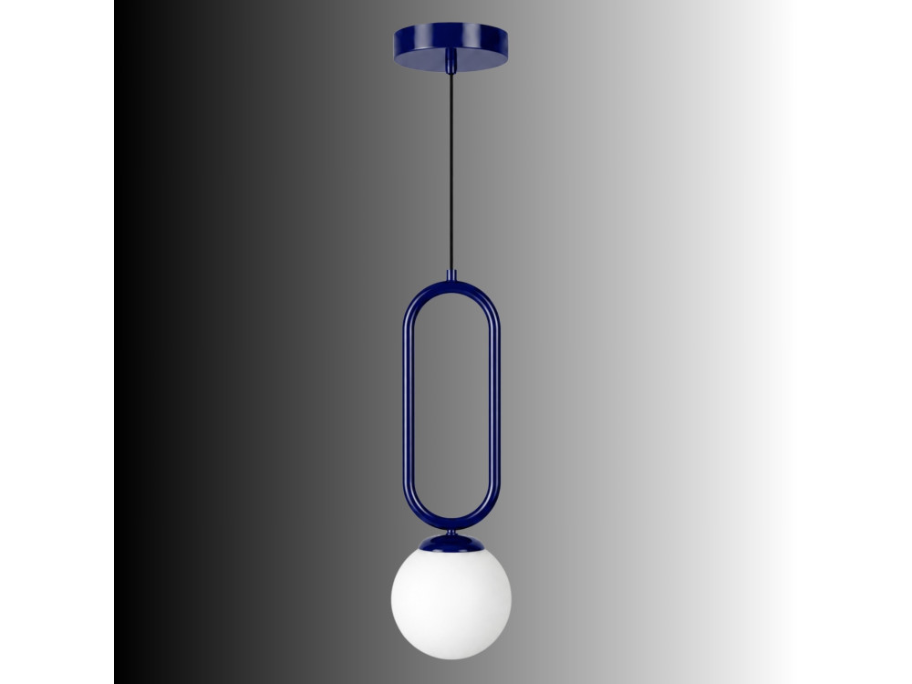 Metalen hanglamp "Loop" - 15 x 15 cm - Marineblauw