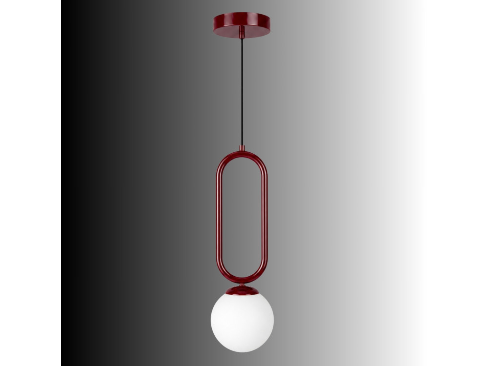 Metalen hanglamp "Loop" - 15 x 15 cm - Bordeaux