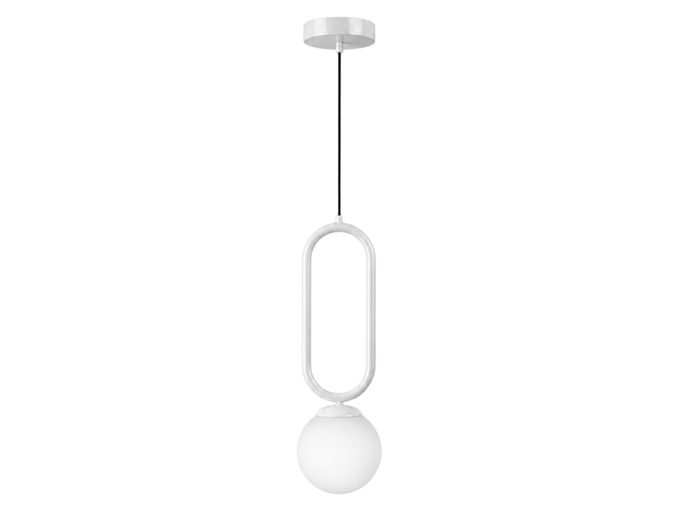 Metalen hanglamp "Loop" - 15 x 15 cm - Wit