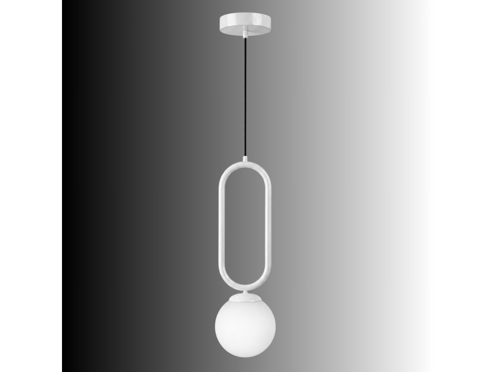 Metalen hanglamp "Loop" - 15 x 15 cm - Wit