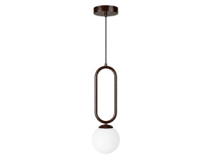Metalen hanglamp "Loop" - 15 x 15 cm - Donkerbruin