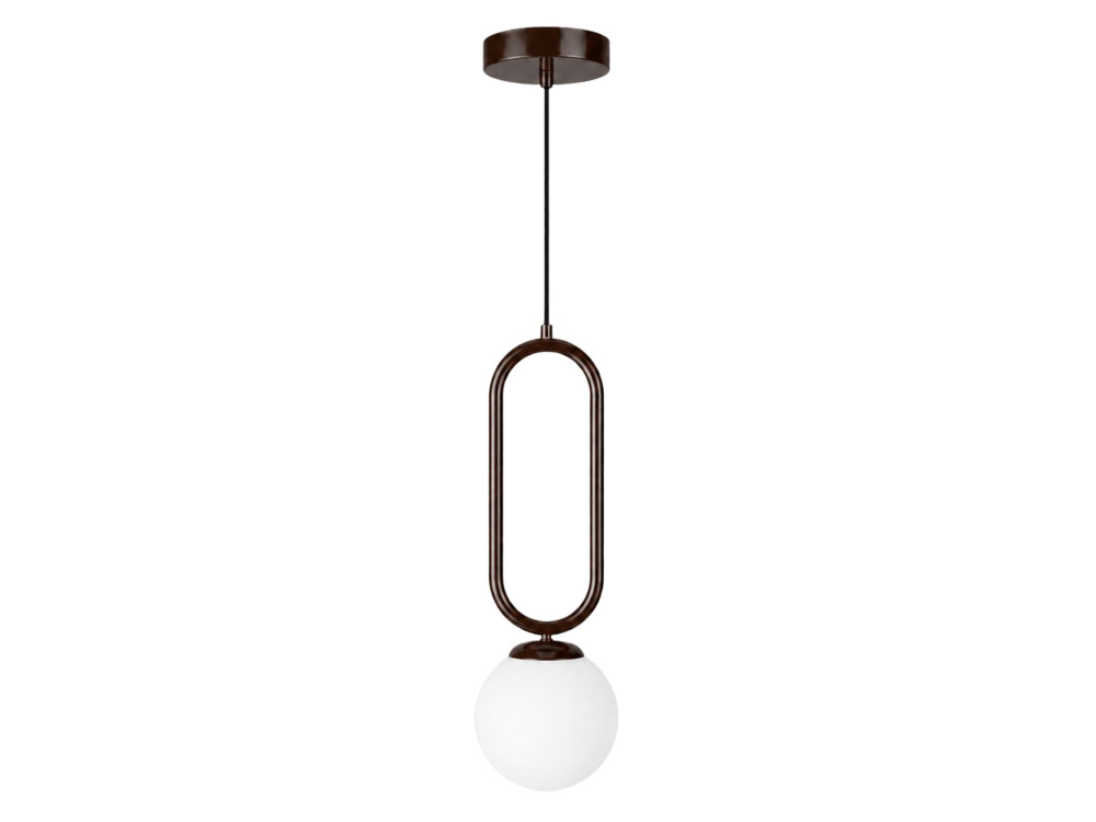 Metalen hanglamp "Loop" - 15 x 15 cm - Donkerbruin