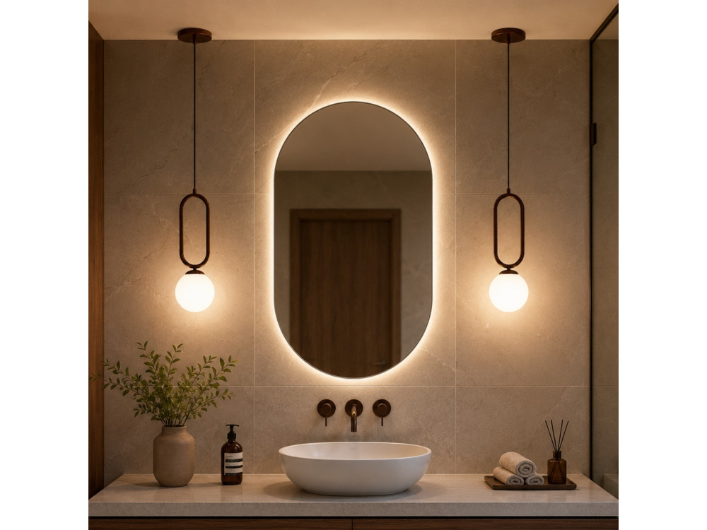 Metalen hanglamp "Loop" - 15 x 15 cm - Donkerbruin
