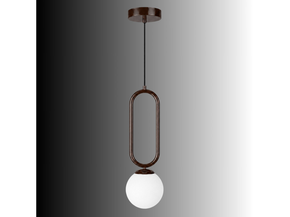 Metalen hanglamp "Loop" - 15 x 15 cm - Donkerbruin