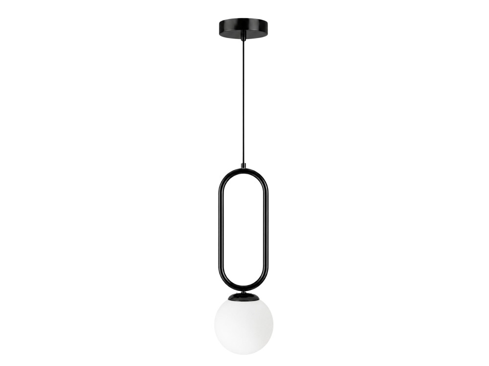 Metalen hanglamp "Loop" - 15 x 15 cm - Zwart