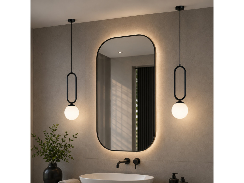 Metalen hanglamp "Loop" - 15 x 15 cm - Zwart