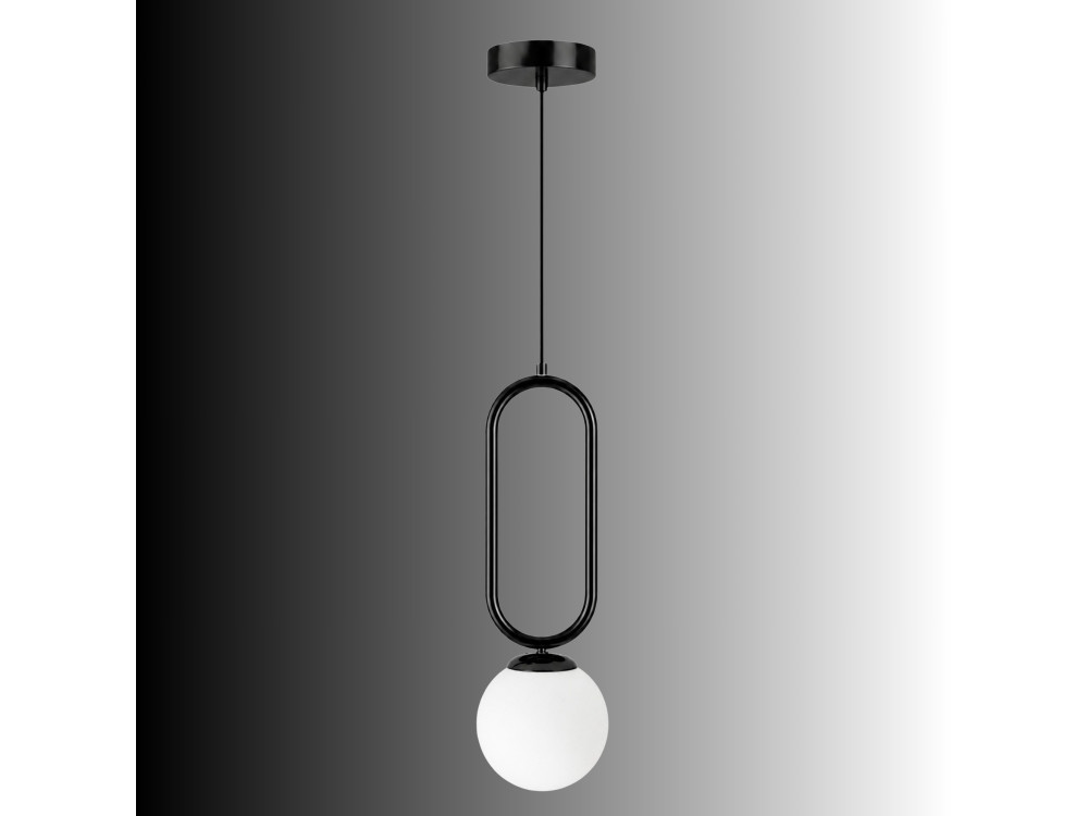 Metalen hanglamp "Loop" - 15 x 15 cm - Zwart