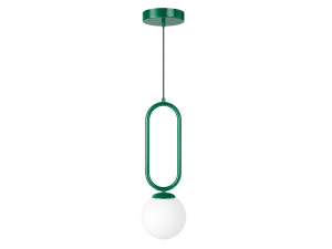 Metalen hanglamp "Loop" - 15 x 15 cm - Donkergroen