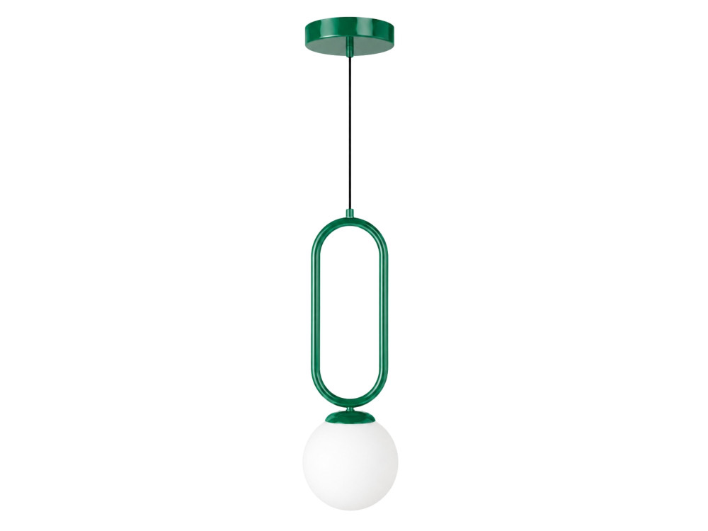 Metalen hanglamp "Loop" - 15 x 15 cm - Donkergroen