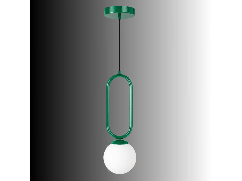Metalen hanglamp "Loop" - 15 x 15 cm - Donkergroen