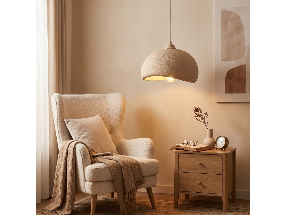 Metalen hanglamp "Beta" - 30 x 24 cm - Beige