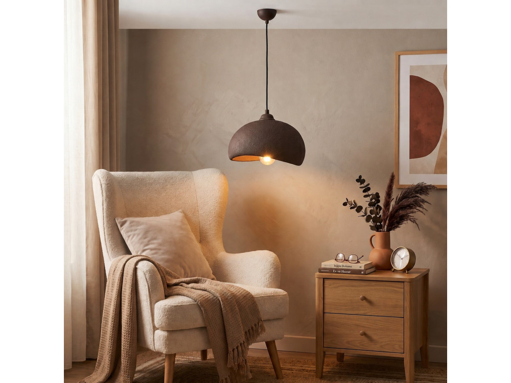 Metalen hanglamp "Beta" - 30 x 24 cm - Bruin