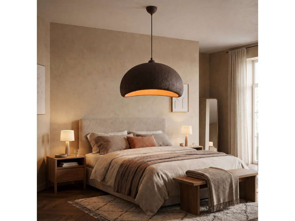Metalen hanglamp "Beta" - 40 x 32 cm - Bruin