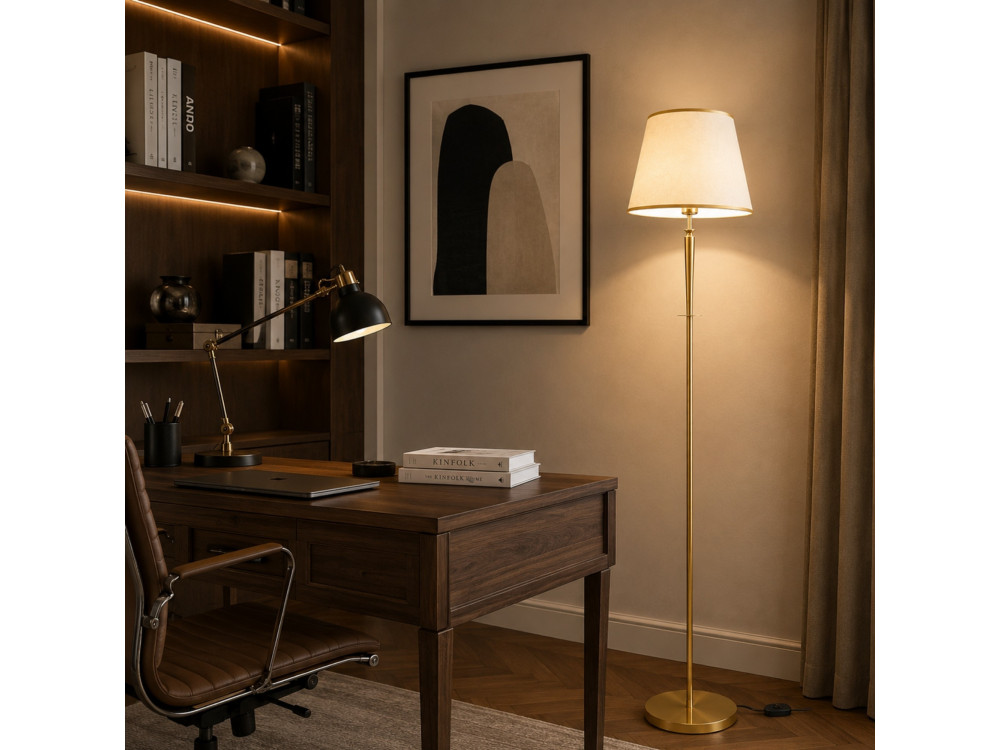 Metalen staande lamp "Milano" - 40 x 40 cm - Beige
