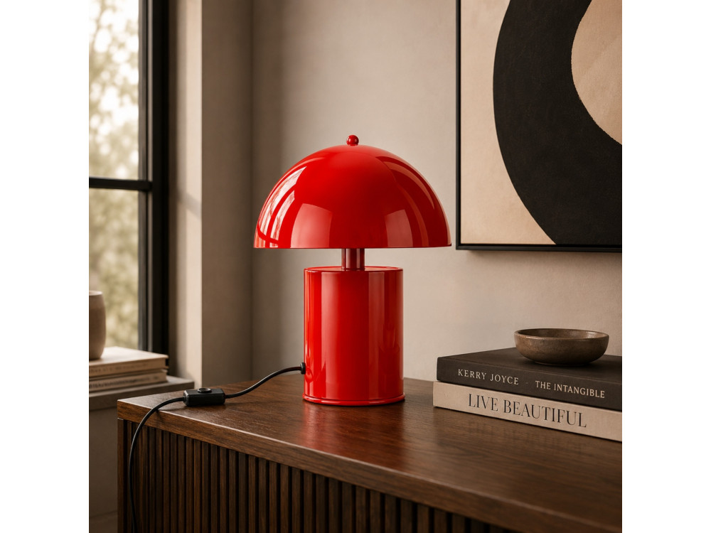 Metalen tafellamp "Pera" - 26 x 26 cm - Rood