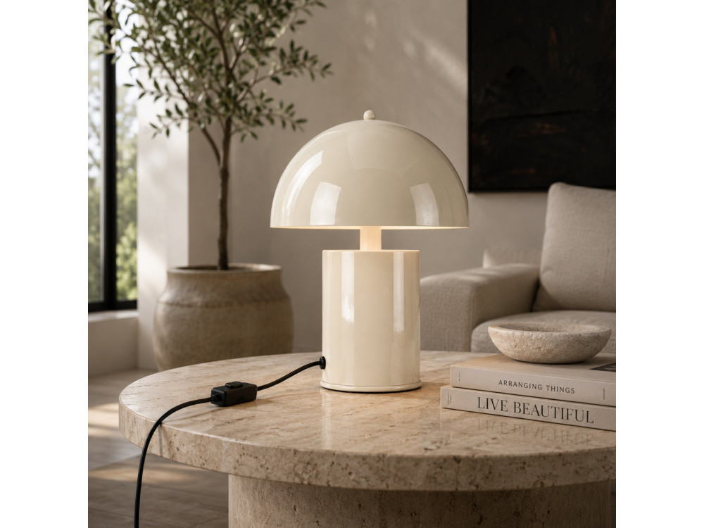 Metalen tafellamp "Pera" - 26 x 26 cm - Beige