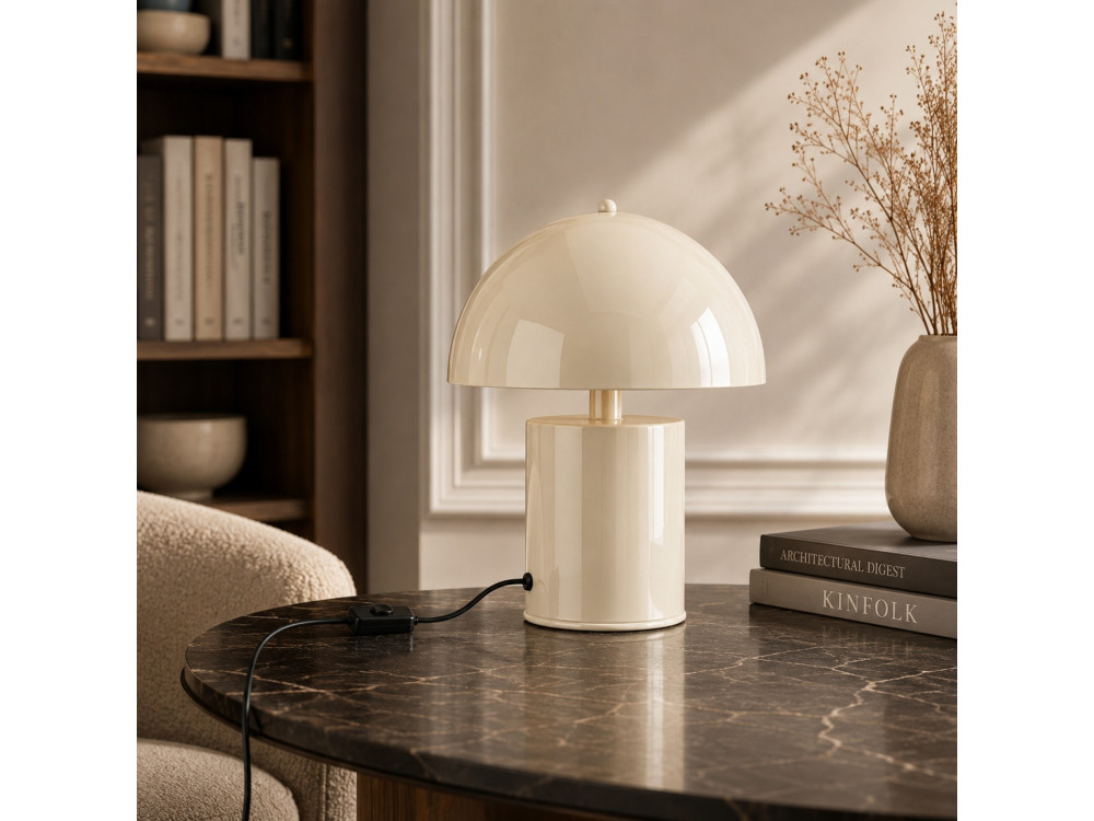 Metalen tafellamp "Pera" - 26 x 26 cm - Beige