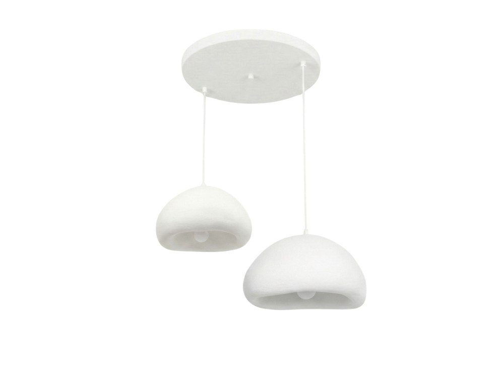 Metalen kroonluchter "Loval" - 70 x 40 cm - Wit