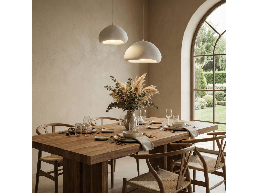 Metalen kroonluchter "Loval" - 70 x 40 cm - Wit