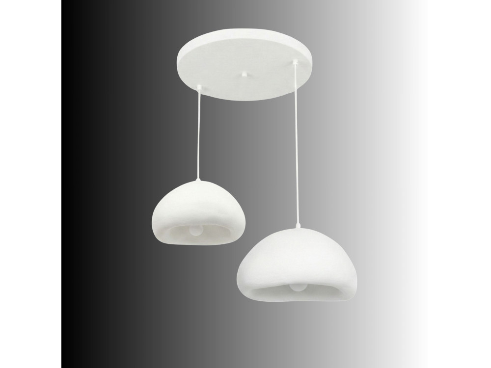 Metalen kroonluchter "Loval" - 70 x 40 cm - Wit