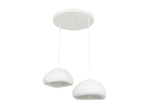 Metalen kroonluchter "Loval" - 74 x 40 cm - Wit