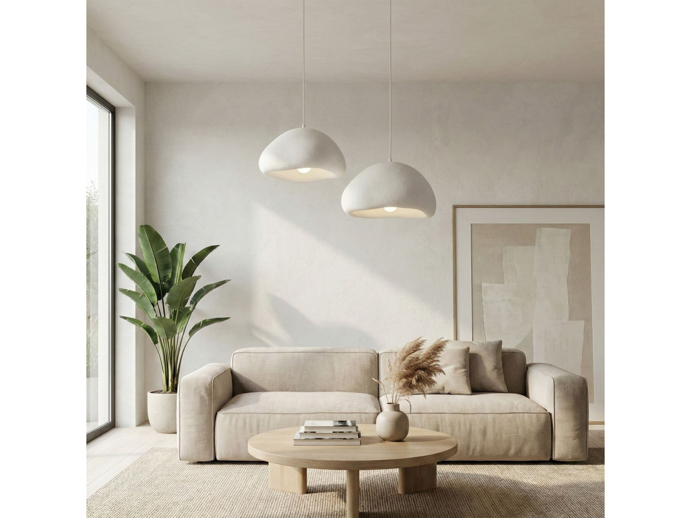 Metalen kroonluchter "Loval" - 74 x 40 cm - Wit