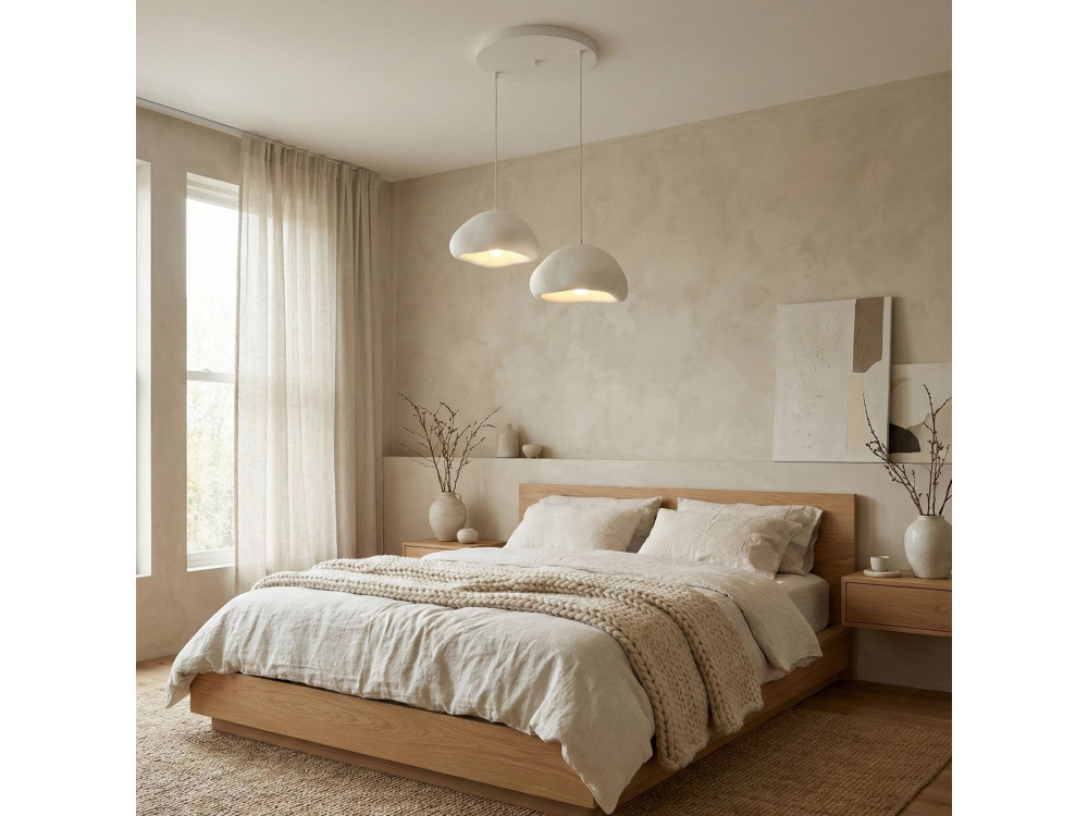 Metalen kroonluchter "Loval" - 74 x 40 cm - Wit