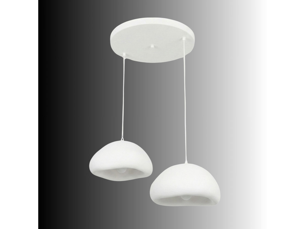 Metalen kroonluchter "Loval" - 74 x 40 cm - Wit