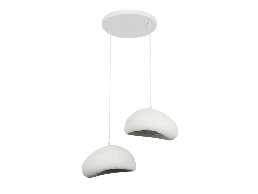 Metalen kroonluchter "Loval" - 45 x 27 cm - Wit