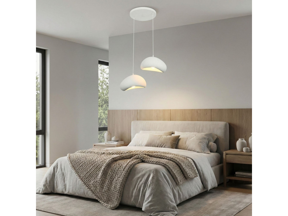 Metalen kroonluchter "Loval" - 45 x 27 cm - Wit