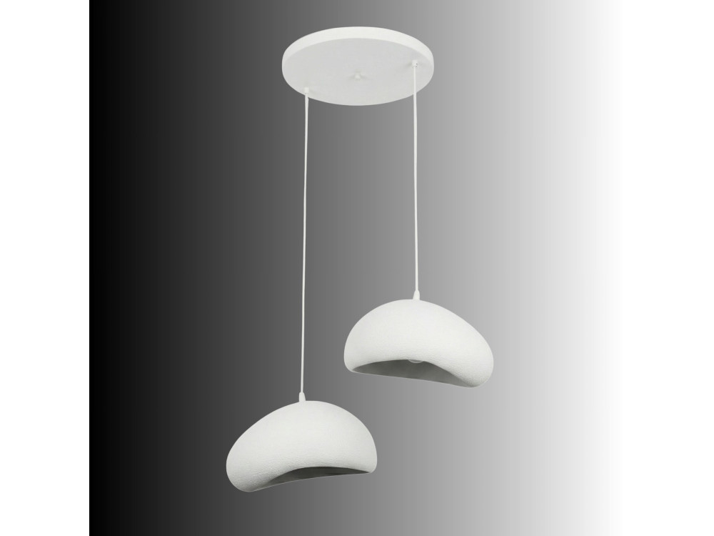 Metalen kroonluchter "Loval" - 45 x 27 cm - Wit