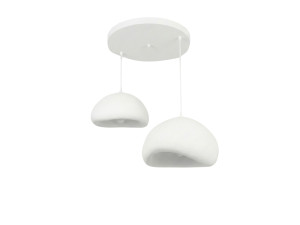 Metalen kroonluchter "Loval" - 89 x 44 cm - Wit