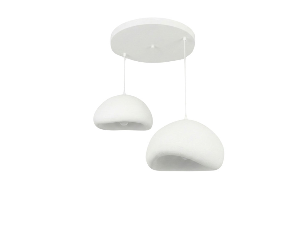Metalen kroonluchter "Loval" - 89 x 44 cm - Wit
