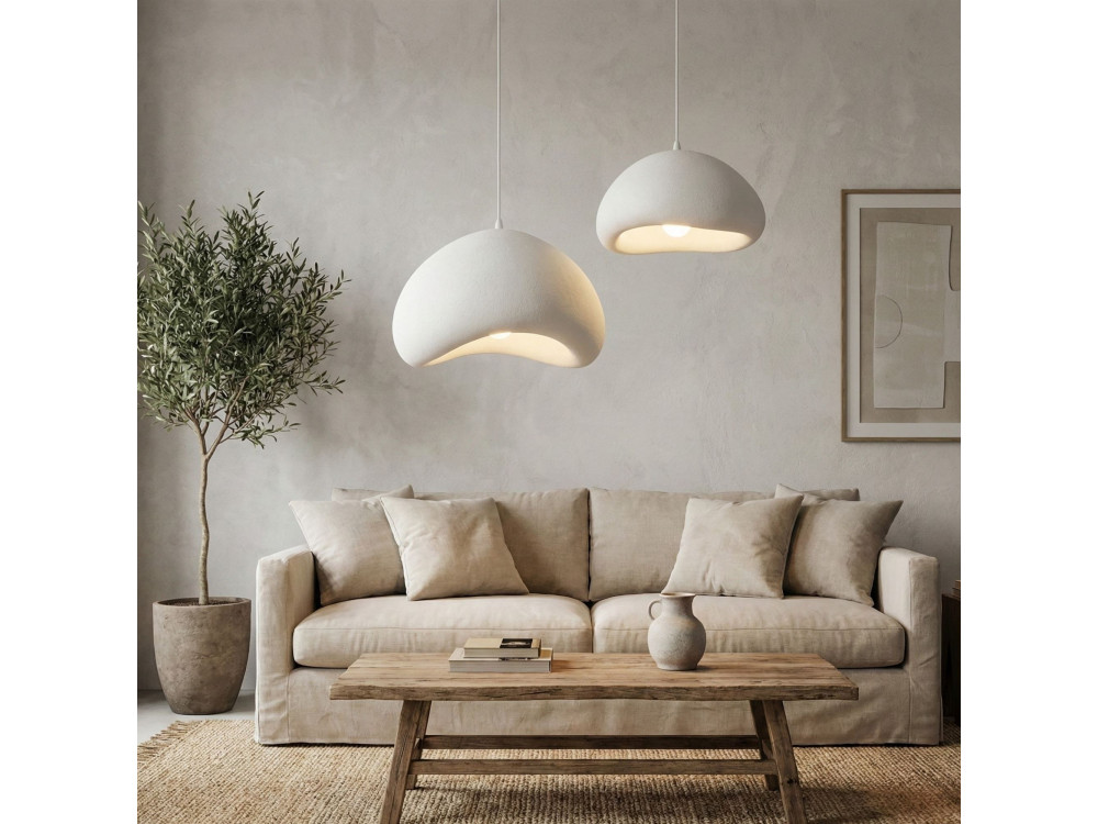 Metalen kroonluchter "Loval" - 89 x 44 cm - Wit