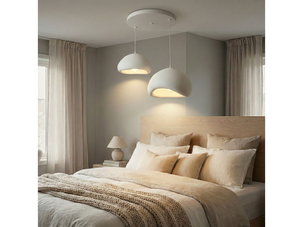 Metalen kroonluchter "Loval" - 89 x 44 cm - Wit