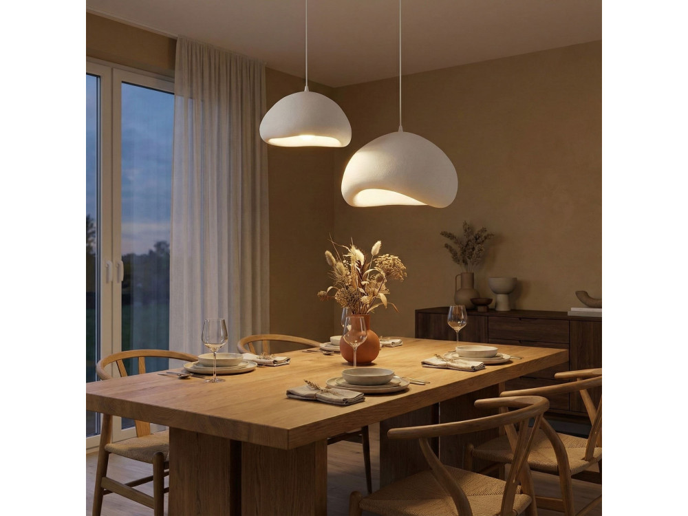 Metalen kroonluchter "Loval" - 89 x 44 cm - Wit