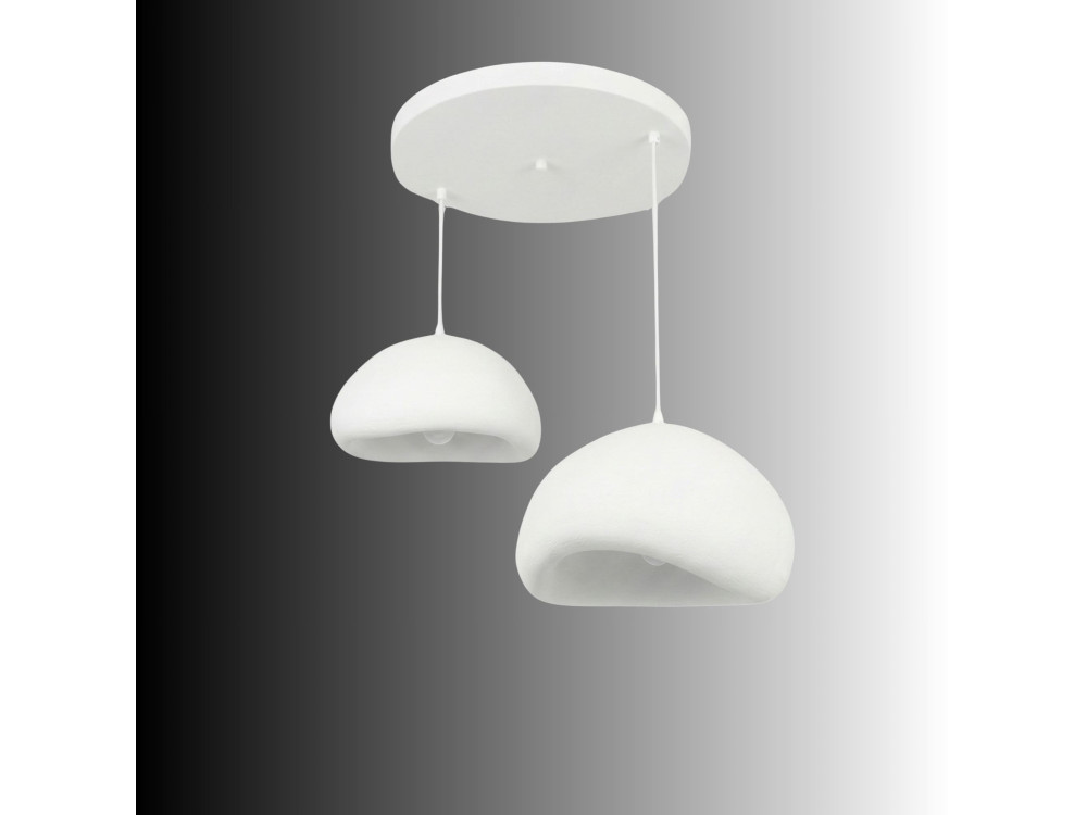 Metalen kroonluchter "Loval" - 89 x 44 cm - Wit