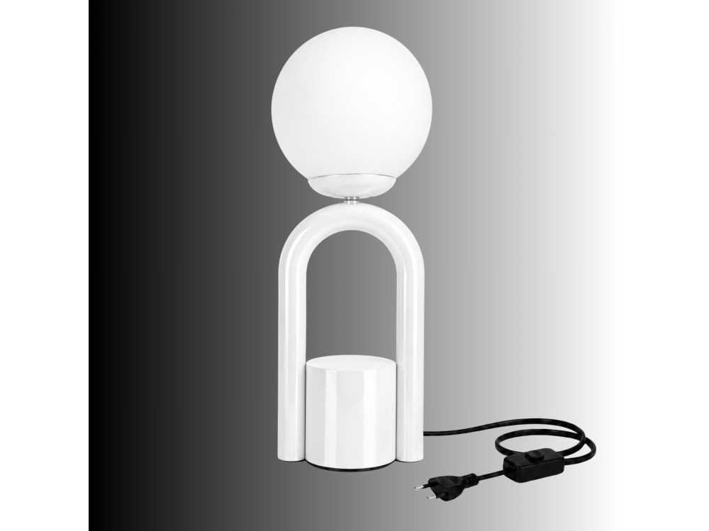 Metalen tafellamp "Loop" - 15 x 15 cm - Wit
