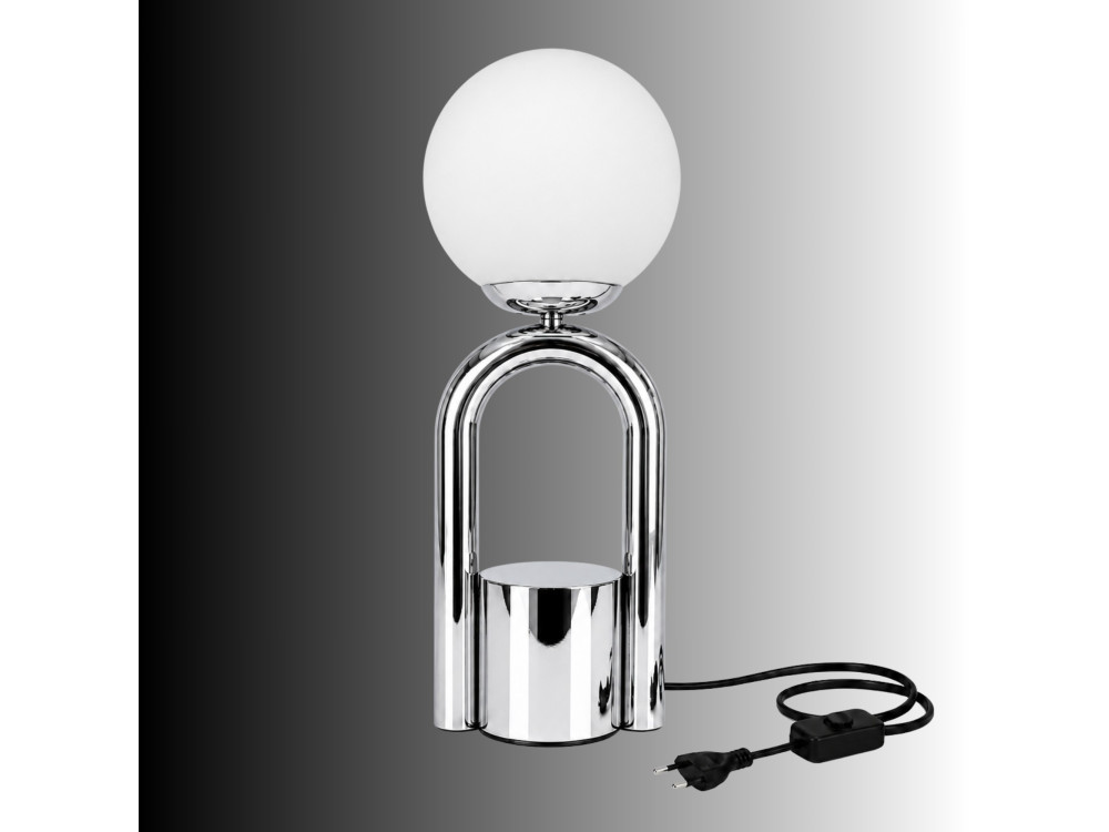 Metalen tafellamp "Loop" - 15 x 15 cm - Chroom