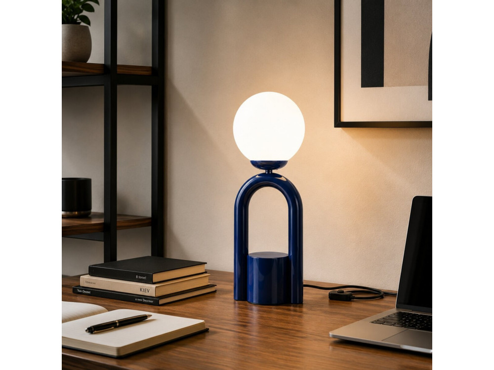 Metalen tafellamp "Loop" - 15 x 15 cm - Blauw